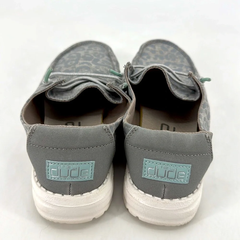 Hey Dude Youth Cat Eye Grey Boat Shoes Slip On Loafers Shoes